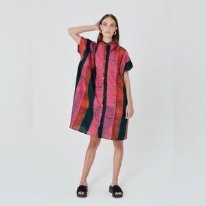 Osei Duro Bata Dress in Carmine, Large